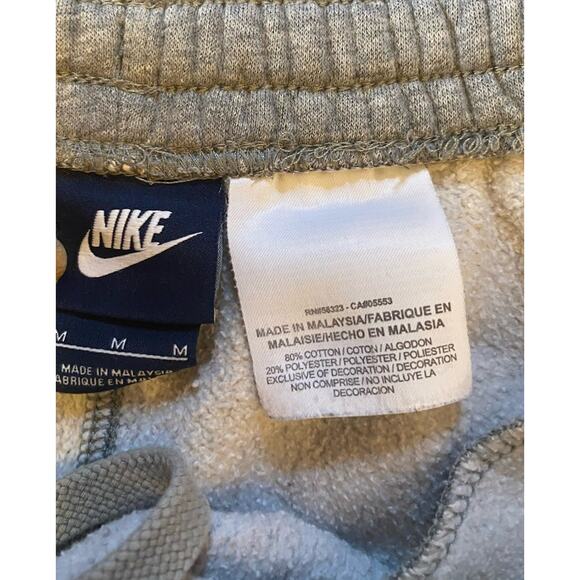 VTG Nike Big Black Swoosh Sweat Shorts Pockets Men’s M Gray Drawstring Pull On - Picture 4 of 10